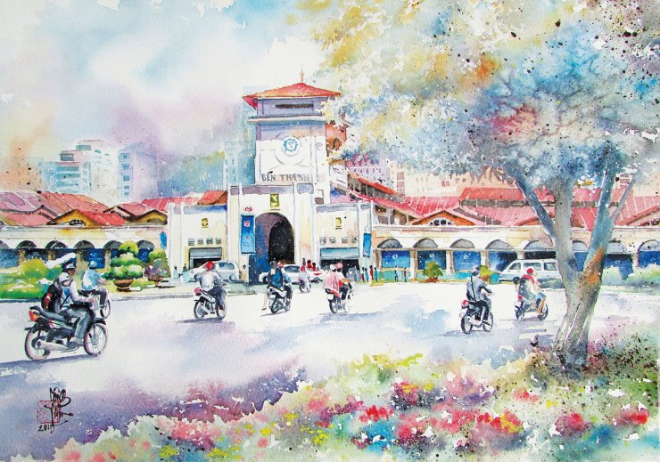 luyen-thi-thu-khoa-vn-canh-sac-pho-thi-Sai-Gon-qua-tranh-cho-Ben-Thanh.jpg