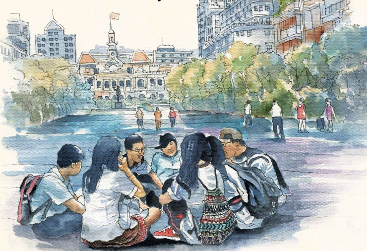luyen-thi-thu-khoa-vn-canh-sac-pho-thi-Sai-Gon-qua-tranh-pho-di-bo-Nguyen-Hue.jpg