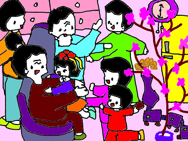 tranh-ve-gia-dinh-voi-giay-dan_104004629.jpg