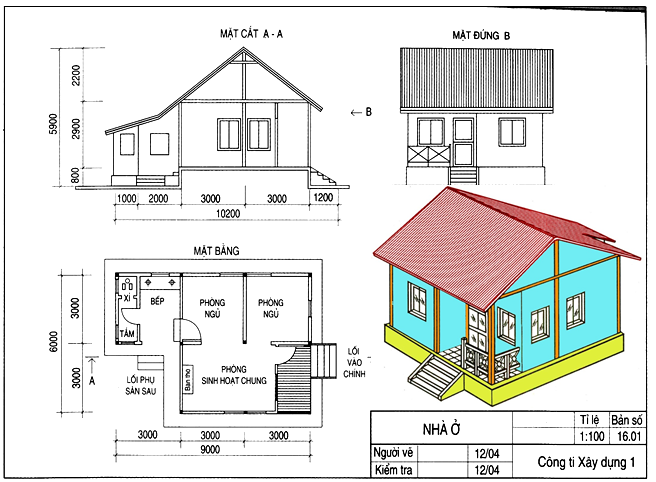 Bản vẽ nhà đơn giản - \